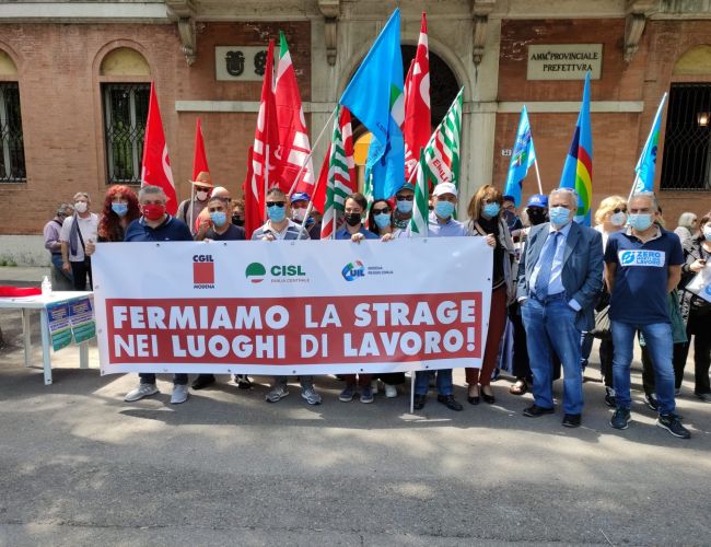 Stop morti sul lavoro: venerdì 29 ottobre sciopero e presidio prefettura Modena