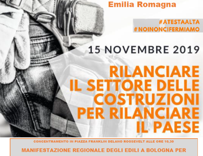 Edilizia: lavoratori domani in piazza per chiedere rilancio settore