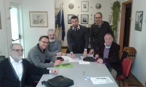 firma accordo sindacati Cgil Cisl Uil con sindaco Ferioli e